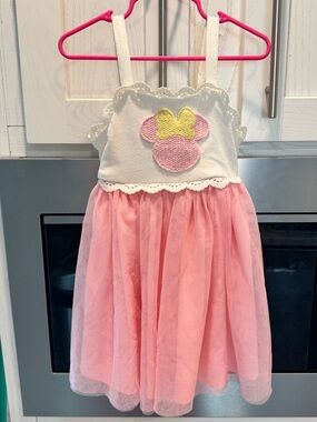 Minnie Pink Tulle Dress with Cream Bodice & Appliqué